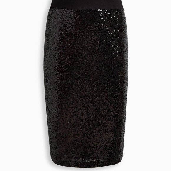 Torrid - Midi Sequin Skirt in Deep Black - Picture 11 of 11